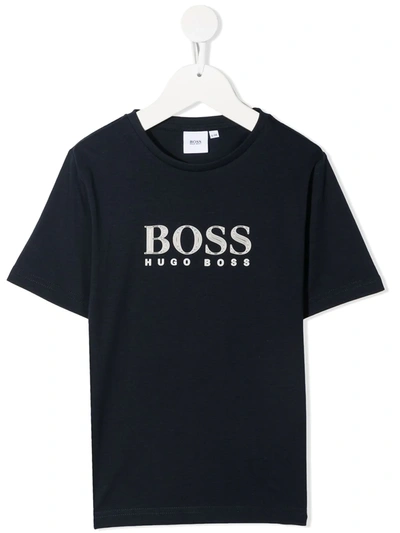 Bosswear Teen Logo Crew-neck T-shirt In Blue