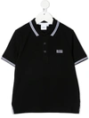 Bosswear Teen Embroidered-logo Cotton Polo Shirt In Black