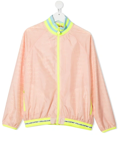 Stella Mccartney Yellow And Pink Teen Lightweight Jacket In Dusty Rose