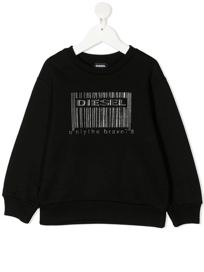 Diesel Teen Logo-print Sweatshirt In Black