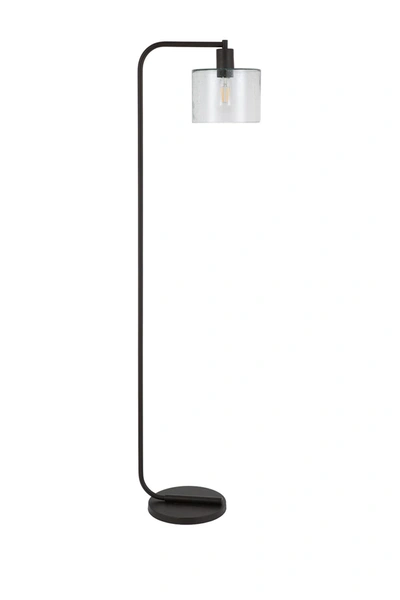 Addison And Lane Cadmus Floor Lamp With Seeded Glass Shade In Black