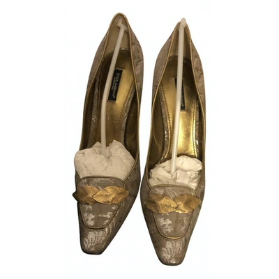 Pre-owned Dolce & Gabbana Cloth Heels In Metallic