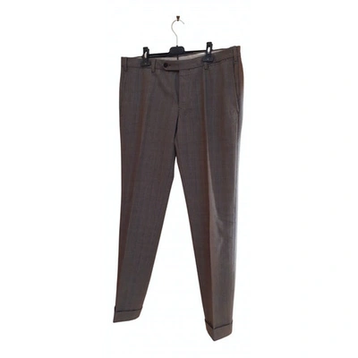 Pre-owned Burberry Wool Trousers In Multicolour