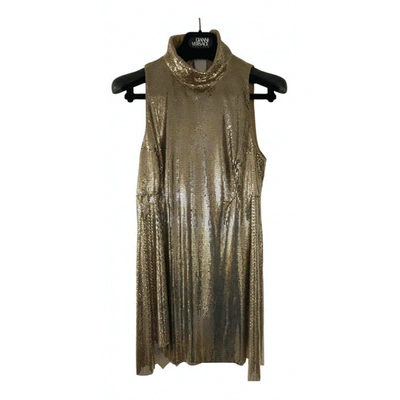 Pre-owned Versace Mid-length Dress In Gold
