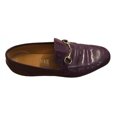 Pre-owned Gucci Purple Patent Leather Flats
