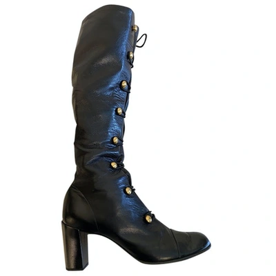 Pre-owned Marc Jacobs Leather Boots In Black