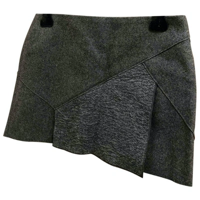 Pre-owned Neil Barrett Wool Mini Skirt In Grey