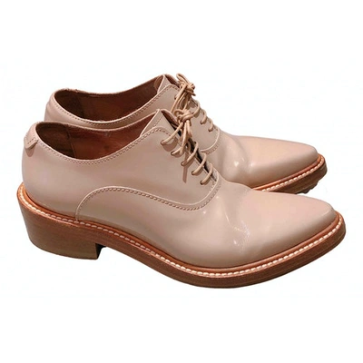Pre-owned Acne Studios Leather Lace Ups In Beige