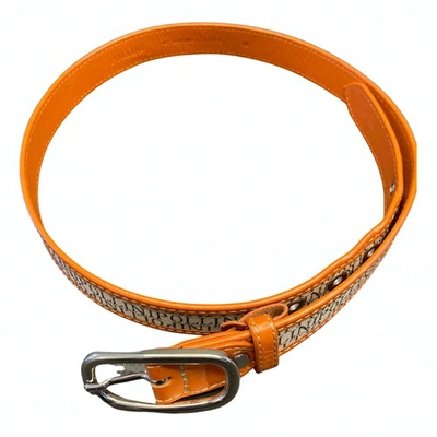 Pre-owned Pollini Leather Belt In Orange