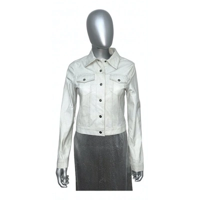 Pre-owned Iceberg Leather Jacket In White