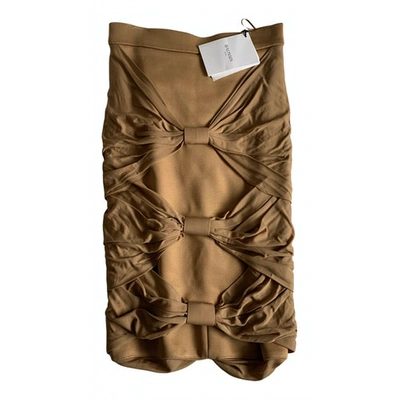 Pre-owned Balmain Skirt In Beige