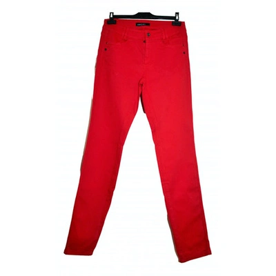 Pre-owned Marc Cain Slim Pants In Red