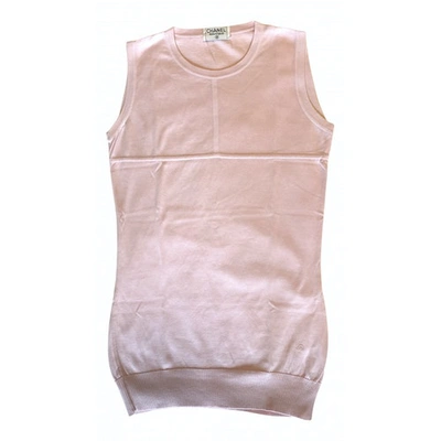 Pre-owned Chanel Jersey Top In Pink