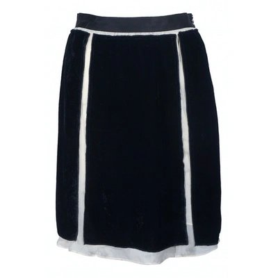 Pre-owned Dolce & Gabbana Velvet Mini Skirt In Black