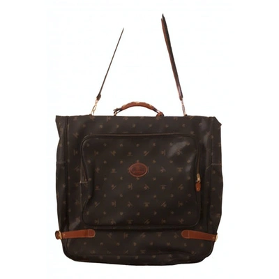 Pre-owned Valentino Garavani Leather Travel Bag In Brown