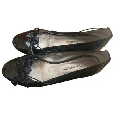Pre-owned Dsquared2 Patent Leather Ballet Flats In Black