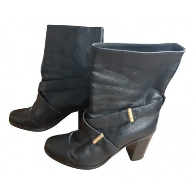 Pre-owned Lk Bennett Leather Ankle Boots In Black