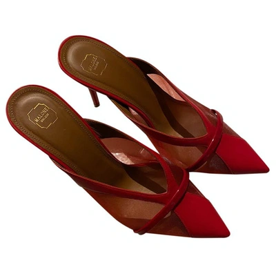 Pre-owned Malone Souliers Leather Mules In Red