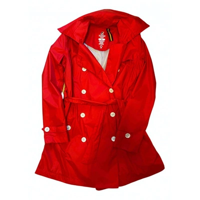 Pre-owned K-way Trench Coat In Red