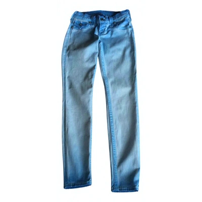 Pre-owned True Religion Slim Jeans In Turquoise