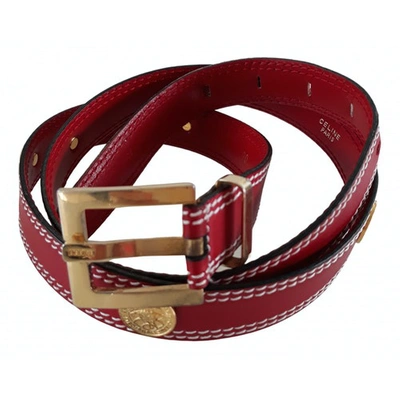 Pre-owned Celine Leather Belt In Red