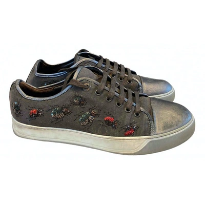 Pre-owned Lanvin Cloth Low Trainers In Grey