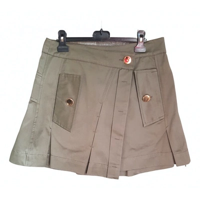 Pre-owned Dondup Mini Skirt In Khaki