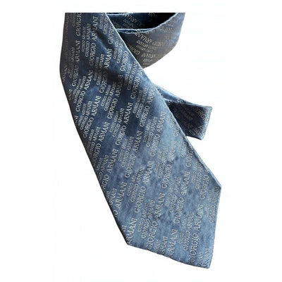 Pre-owned Giorgio Armani Silk Tie In Turquoise