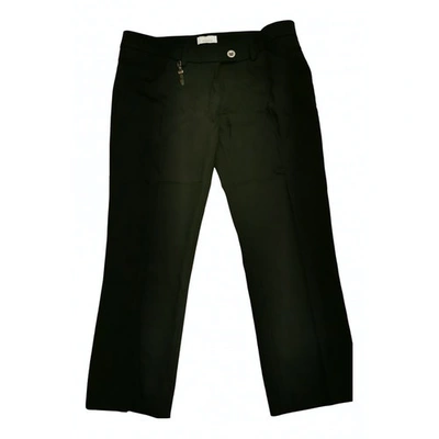 Pre-owned Pinko Wool Straight Pants In Black