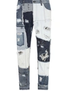 DOLCE & GABBANA DISTRESSED PATCHWORK JEANS