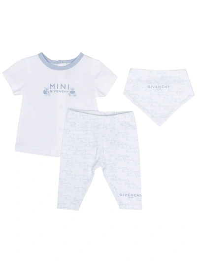 Givenchy Babies' Bear Logo Trousers Set In 白色