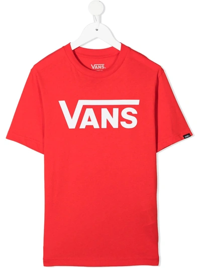 Vans Kids' Logo-print Cotton T-shirt In Red