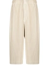 ISSEY MIYAKE WIDE-LEG CROPPED PLEATED TROUSERS
