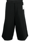 Oamc Knee-length Cotton Shorts In Black