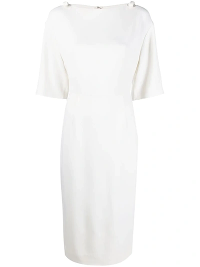 Valentino Bow-detail Mid-length Dress In Neutrals