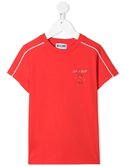 Moschino Kids' Chest Logo T-shirt In Red