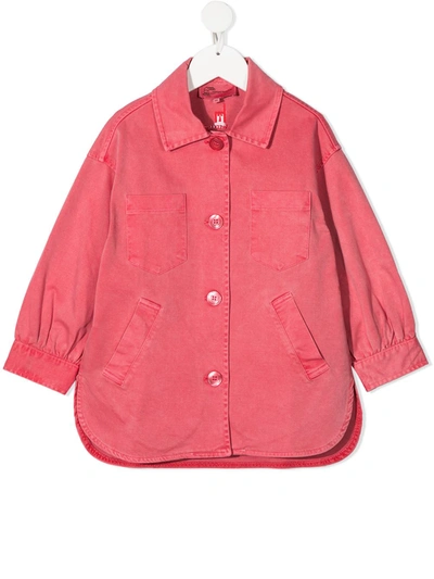 Weekend House. Kids' Embroidered Logo Organic Cotton Jacket In Red