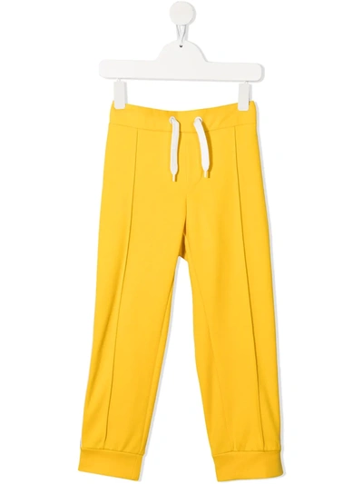 Fendi Kids' Ff-logo Tape Track Pants In Yellow