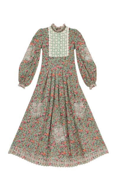 Bytimo Cotton Slub Embroidered Floral Maxi Dress