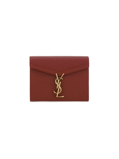 Saint Laurent Chain Wallet In Rouge