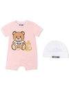 MOSCHINO ROMPER AND HAT GIFT SET,11732365