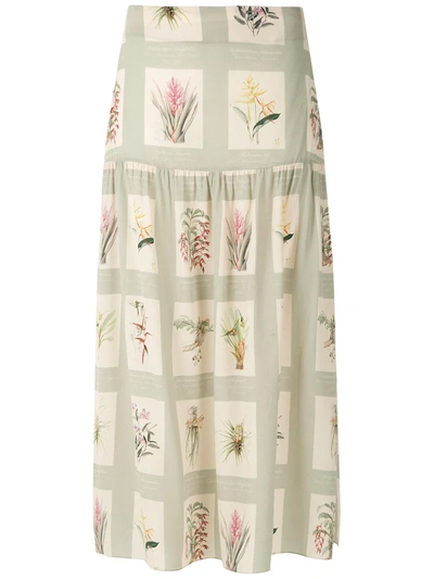 Adriana Degreas Printed Midi Skirt In Green