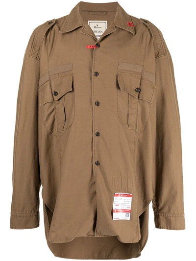 Miharayasuhiro Utilitary-style Button-up Shirt In Brown