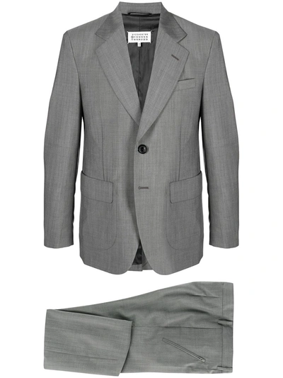 Maison Margiela Mini-houndstooth Single-breasted Suit In Grey