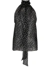 SAINT LAURENT POLKA DOT HALTERNECK TOP