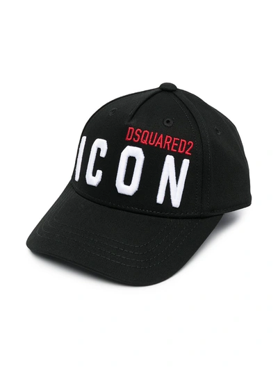 Dsquared2 Kids' Embroidered-logo Six-panel Cap In Black