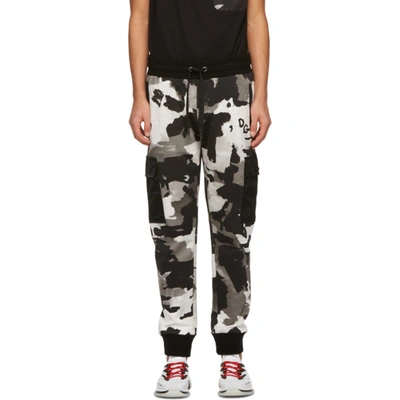 Dolce & Gabbana Kids' Black & White Camouflage Jogging Cargo Pants