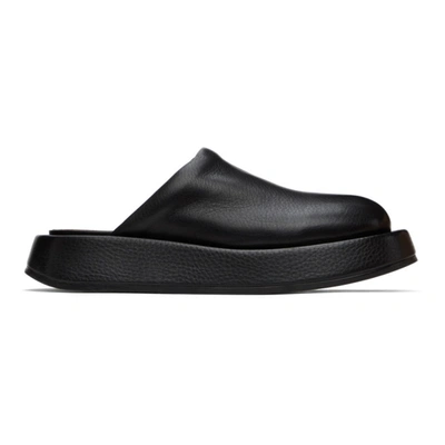 Marsèll Pebbled Leather Slippers In Black