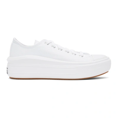 Converse Chuck Taylor All Star Move Ox Canvas Sneakers In White Mono In White/white
