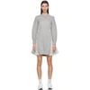 Sacai Ma-1 Side Gusset Long Sleeve Sponge Minidress In 376 Ltgry